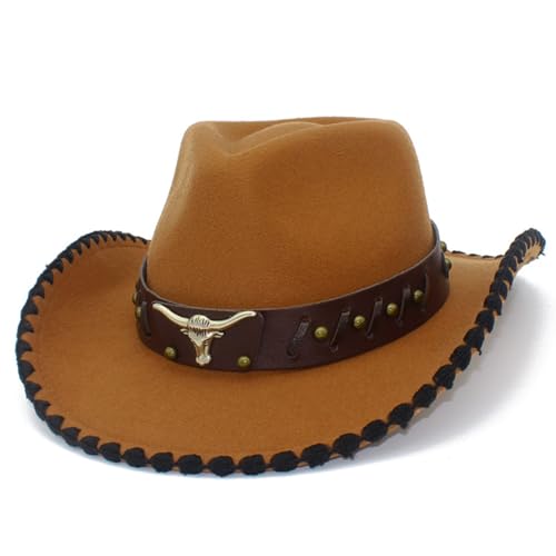 TSMORY RoleplayCowboy-Kappen für Erwachsene, breite Krempe, Fedora-Hut mit Hut, Gürtel, Rollenspiel, Cowboyhut, Karneval, Party, Kostümzubehör TSMORY RoleplayCowboy-Kappen für Erwachsene, breite Krempe, Fedora-Hut mit Hut, Gürtel, Rollenspiel, Cowboyhut, Karneval, Party, Kostümzubehör von TSMORY