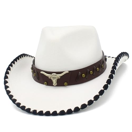 TSMORY RoleplayCowboy-Kappen für Erwachsene, breite Krempe, Fedora-Hut mit Hut, Gürtel, Rollenspiel, Cowboyhut, Karneval, Party, Kostümzubehör TSMORY RoleplayCowboy-Kappen für Erwachsene, breite Krempe, Fedora-Hut mit Hut, Gürtel, Rollenspiel, Cowboyhut, Karneval, Party, Kostümzubehör von TSMORY