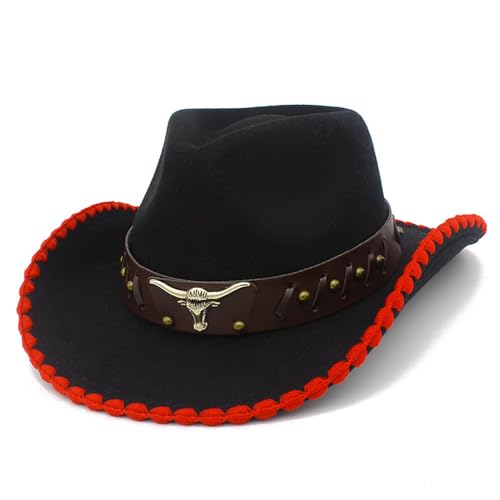 TSMORY RoleplayCowboy-Kappen für Erwachsene, breite Krempe, Fedora-Hut mit Hut, Gürtel, Rollenspiel, Cowboyhut, Karneval, Party, Kostümzubehör TSMORY RoleplayCowboy-Kappen für Erwachsene, breite Krempe, Fedora-Hut mit Hut, Gürtel, Rollenspiel, Cowboyhut, Karneval, Party, Kostümzubehör von TSMORY