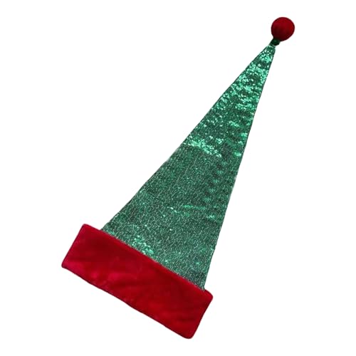 TSMORY Weihnachten Santa Hats Mit Pailletten Crimson Brim Für Weihnachtsfestival Party Neujahr Kopfbedeckung Santa Kostümzubehör von TSMORY