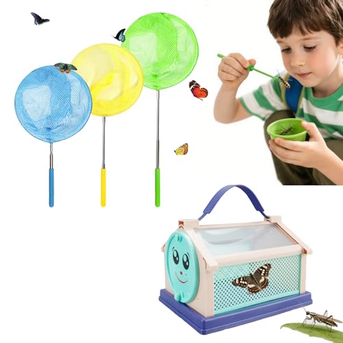 Kinder Teleskop-Schmetterlings-Fischernetze für Kinder, Fangen von Insektennetz, Outdoor-Werkzeuge zum Fangen von Käfern, Fischen, Insekten, Marienkäfer-Set, für Alter 3, 4, 5, 6, 7, 8 Kinder Teleskop-Schmetterlings-Fischernetze für Kinder, Fangen von Insektennetz, Outdoor-Werkzeuge zum Fangen von Käfern, Fischen, Insekten, Marienkäfer-Set, für Alter 3, 4, 5, 6, 7, 8 von TSYAN