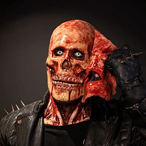 TT- Halloween Kostüm Vollkopf-Schädelmaske, 2-in-1 Horror Helm Halloween Kostüm Party Latex Masken Totenkopf Menschlicher Schädel, Personalisiertes Geschenk, Skull Maske für Erwachsene von TT-