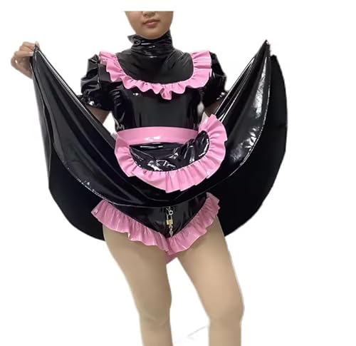 TTANYYUINGOU Abschließbares Kleid, PvcLolita Dienstmädchen-Kostüme, Cosplay, Verkleidung, abschließbare Uniformschürze, maßgeschneidert, Rosa, Größe XL TTANYYUINGOU Abschließbares Kleid, PvcLolita Dienstmädchen-Kostüme, Cosplay, Verkleidung, abschließbare Uniformschürze, maßgeschneidert, Rosa, Größe XL von TTANYYUINGOU