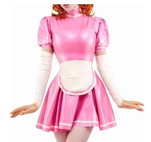 TTANYYUINGOU French Maid Latexkleid mit Besätzen an der Schürze, Gummi-Uniform, Spielanzug, figurbetont, für Damen, Rosa, Größe 7XL TTANYYUINGOU French Maid Latexkleid mit Besätzen an der Schürze, Gummi-Uniform, Spielanzug, figurbetont, für Damen, Rosa, Größe 7XL von TTANYYUINGOU