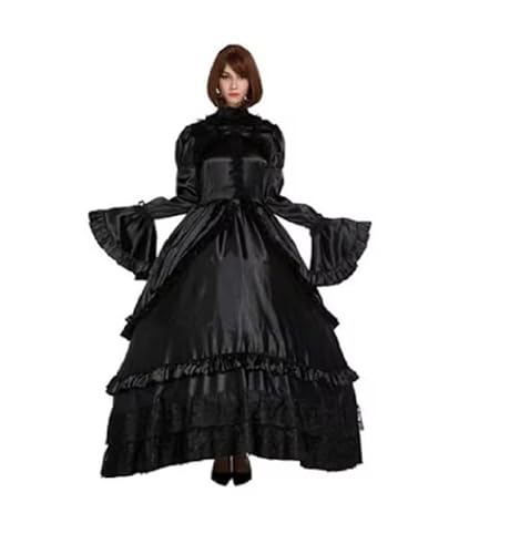 TTANYYUINGOU Mädchen Prinzessin Schwarz Gothic Punk Mädchen Prinzessin Schwarz Gothic Punk Anpassung, Schwarz, 4XL von TTANYYUINGOU