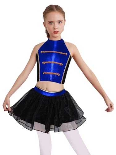 TTAO Mädchen Zirkus Kostüme Set Pailletten Tanzanzug Ärmellos Pailletten Crop Top Mit Tuturock Weihnachts Cosplay Fasching Karneval Tanzkleidung Königsblau 134-140 TTAO Mädchen Zirkus Kostüme Set Pailletten Tanzanzug Ärmellos Pailletten Crop Top Mit Tuturock Weihnachts Cosplay Fasching Karneval Tanzkleidung Königsblau 134-140 von TTAO