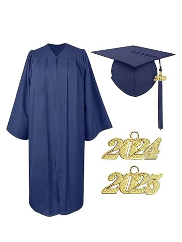 TTAO Unisex Graduation Gown Set Graduation Robe Abschluss Robe Akademischer Talar Abschlusskleid Cap mit Fransen Set Navy blau 3XL TTAO Unisex Graduation Gown Set Graduation Robe Abschluss Robe Akademischer Talar Abschlusskleid Cap mit Fransen Set Navy blau 3XL von TTAO
