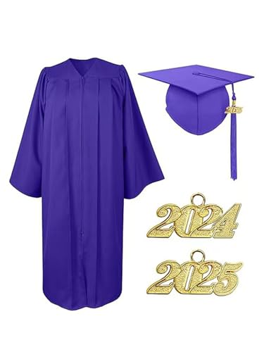 TTAO Unisex Graduation Gown Set Graduation Robe Abschluss Robe Akademischer Talar Abschlusskleid Cap mit Fransen Set Violett L TTAO Unisex Graduation Gown Set Graduation Robe Abschluss Robe Akademischer Talar Abschlusskleid Cap mit Fransen Set Violett L von TTAO
