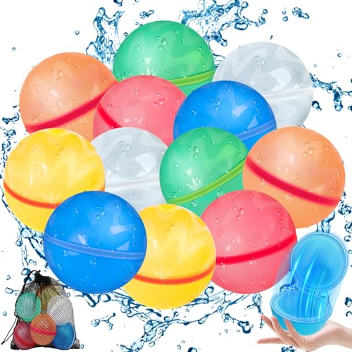 Wasserbomben Wiederverwendbare 12 Stück Selbstschließend Wasserbomben, Einfaches und schnelles Befüllen, Wasserbomben Magnetisch, Wasserspielzeug Pool Spielzeug für Kinder und Erwachsene Wasserbomben Wiederverwendbare 12 Stück Selbstschließend Wasserbomben, Einfaches und schnelles Befüllen, Wasserbomben Magnetisch, Wasserspielzeug Pool Spielzeug für Kinder und Erwachsene von TTAWIFT