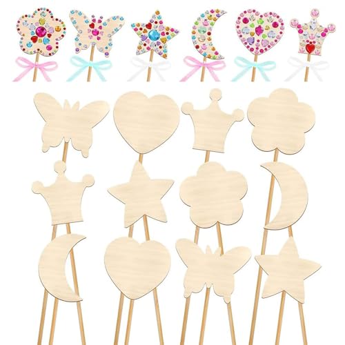 12 Stück DIY Zauberstab für Kinder, Prinzessin Zauberstab Basteln, Prinzessin DIY Zauberstab, DIY Zauberstab aus Holz, zum Malen, Basteln und als Geschenk für Kindergeburtstage, 6 Formen 12 Stück DIY Zauberstab für Kinder, Prinzessin Zauberstab Basteln, Prinzessin DIY Zauberstab, DIY Zauberstab aus Holz, zum Malen, Basteln und als Geschenk für Kindergeburtstage, 6 Formen von TTBDDM
