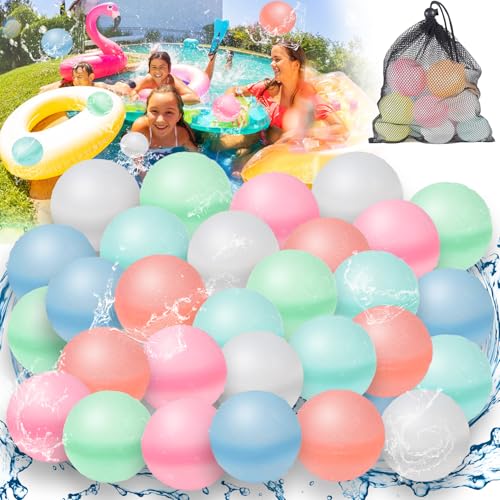 Wiederverwendbare Wasserballons, 30 PCS Wiederverwendbare Wasserbomben Selbstschließend, Wiederbefüllbare Silikon Wasserbomben Set, Outdoor Sommerspaß Wasserspielzeug, Party Wiederverwendbare Wasserballons, 30 PCS Wiederverwendbare Wasserbomben Selbstschließend, Wiederbefüllbare Silikon Wasserbomben Set, Outdoor Sommerspaß Wasserspielzeug, Party von TTCOTOKE