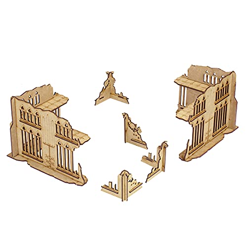 TTCombat Municipium Sector Medium Ruine - Tabletop Gaming Terrain - Tischspielzeug-Gebäude - für Teen und Adult - enthält zwei Gebäude und vier winzige Streuecken von TTCombat