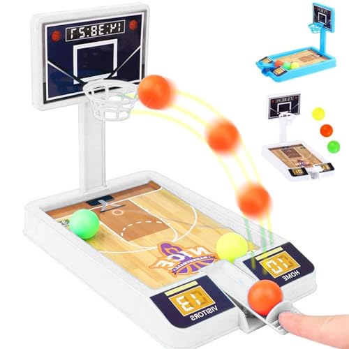 Desktop Basketballspiel, Finger Basketball, Basketball Flipper, Finger Basketball Spiel, Mini Finger Spielzeug Basketball, Basketball Desktop Spielzeug, für Kinder und Erwachsene (Weiß) von TTDCQQID