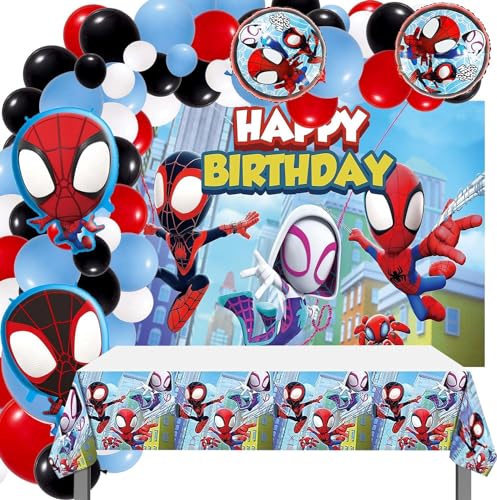 Luftballons Geburtstag, Geburtstagsdeko Set mit 100 Stück Latex Luftballons 4 Stück Folienballons Geburtstag Happy Birthday Hintergrund 1 Tischdecke, Ballons Geburtstag für Kinder Geburtstagsfeier von TTDCQQID