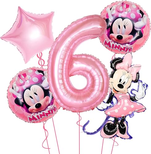 Luftballons Geburtstag 6 Jahre, Luftballons 6. Geburtstag Mädchen, Folienballon 6 Rosa für Mädchen Kinder Party Dekoration von TTDCQQID