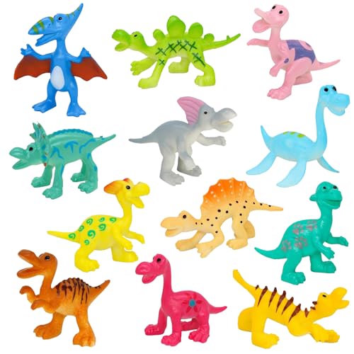 TTDCQQID 12 Stück Dinosaurier Figuren, Realistische Dinosaurier Spielzeug, Dinosaurier Party Mitgebsel, Dinosaurier Set, Pädagogisches Lernspielzeug, Party Favors Kinder (Dinosaurier) von TTDCQQID