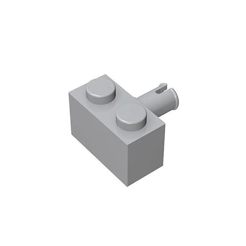 100 Stück 1x2 Steine ​​mit Säulen, kompatibel mit Lego, Farben:hellgrau von TTEHGB TOY