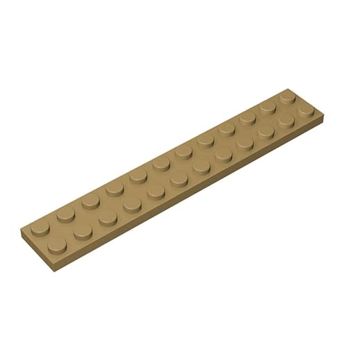 100 Stück 2x12 Bauplatte, kompatibel mit Lego, Farben:Khaki von TTEHGB TOY