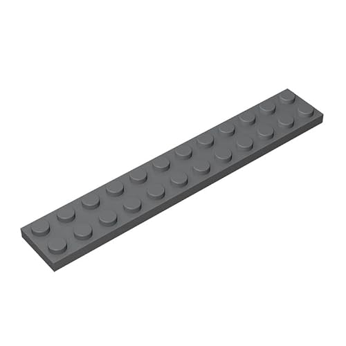 100 Stück 2x12 Bauplatte, kompatibel mit Lego, Farben:dunkelgrau von TTEHGB TOY