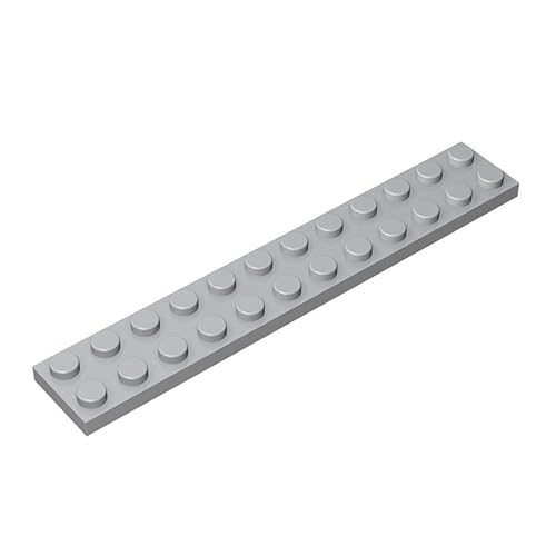 100 Stück 2x12 Bauplatte, kompatibel mit Lego, Farben:hellgrau von TTEHGB TOY