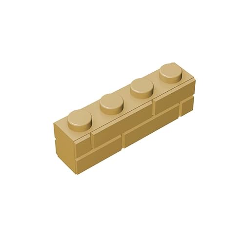 100 Stück Stein 1x4 Noppen Klinkerstein-Optik, 1x4 Steinteil, kompatibel mit Lego, Farbe:Apricot Yellow von TTEHGB TOY