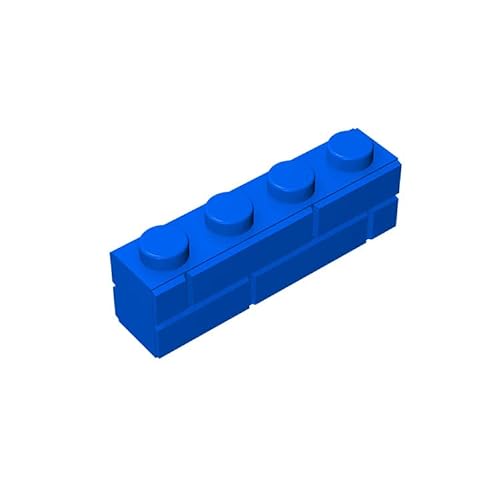 100 Stück Stein 1x4 Noppen Klinkerstein-Optik, 1x4 Steinteil, kompatibel mit Lego, Farbe:Blue von TTEHGB TOY