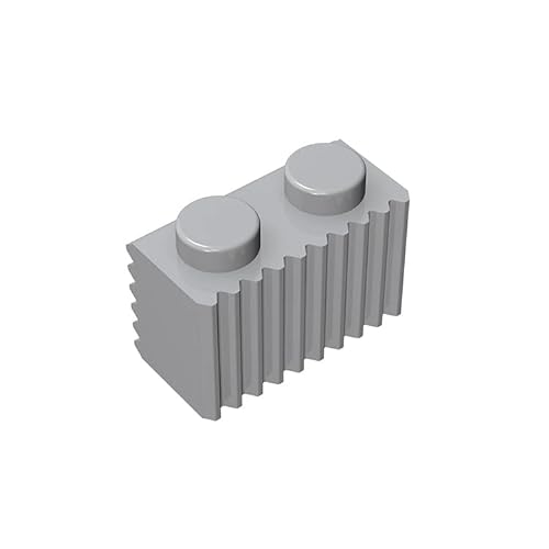 100 Stück System Basic BAU Stein 1x2 mit Rillen griffelt, kompatibel mit Lego, Farben:hellgrau von TTEHGB TOY