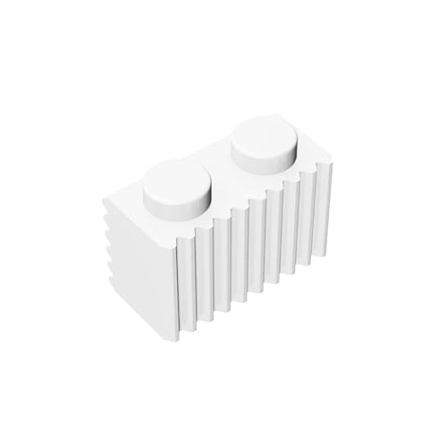 300 Stück System Basic BAU Stein 1x2 mit Rillen griffelt, kompatibel mit Lego, Farben:Weiß von TTEHGB TOY