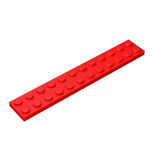 50 Stück 2x12 Bauplatte, kompatibel mit Lego, Farben:Hellrot von TTEHGB TOY