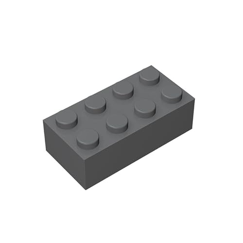 500 Steine 2x4 Klassische Steine, kompatibel mit Lego Top-Marken, MOC-Enthusiasten, Farben:Dark Grey von TTEHGB TOY
