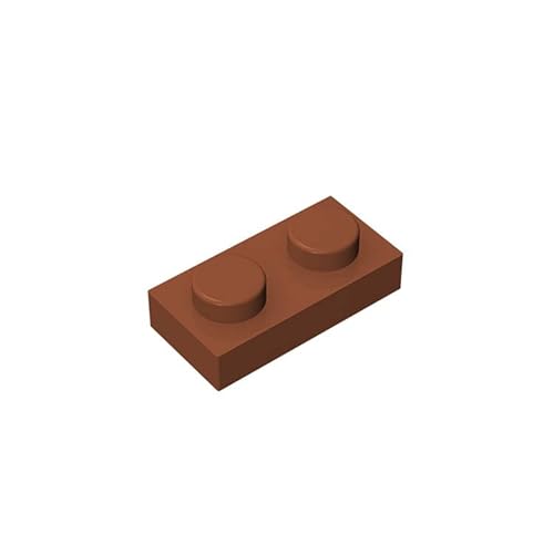 Klassische Bauplatte 1x2, 100 Stück Massenplatten, kompatibel mit Lego-Teilen und -Stücken 3023, kreatives Spielset kompatibel mit Allen großen Ziegelmarken (Farbe: Kaffee) von TTEHGB TOY