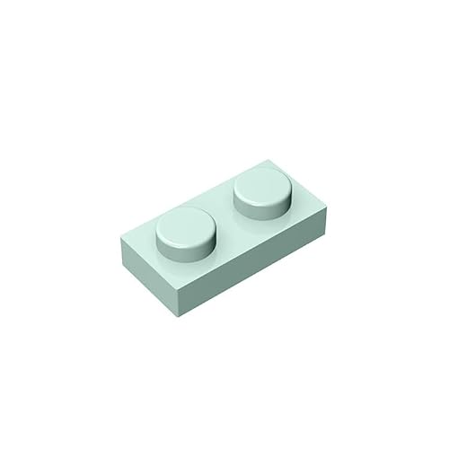 Klassische Bauplatte 1x2, 100 Stück Massenplatten, kompatibel mit Lego-Teilen und -Stücken 3023, kreatives Spielset kompatibel mit Allen großen Ziegelmarken (Farbe: Pink Grün) von TTEHGB TOY