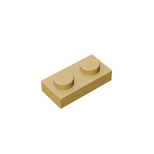Klassische Bauplatte 1x2, 100 Stück Massenplatten, kompatibel mit Lego-Teilen und -Teilen 3023, kreatives Spielset kompatibel mit Allen großen Ziegelmarken (Farbe: Aprikosengelb) von TTEHGB TOY