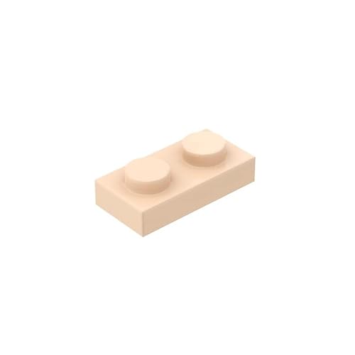 Klassische Bauplatte 1x2, 100 Stück Massenplatten, kompatibel mit Lego-Teilen und -Teilen 3023, kreatives Spielset kompatibel mit Allen großen Ziegelmarken (Farbe: Heller Teint) von TTEHGB TOY