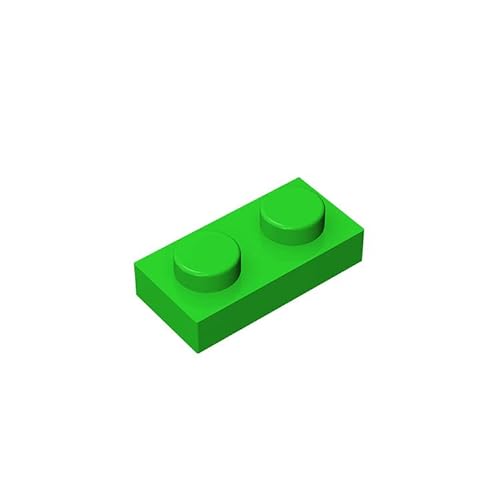 Klassische Bauplatte 1x2, 100 Stück große Platten, kompatibel mit Lego-Teilen und -Teilen 3023, kreatives Spielset, kompatibel mit Allen großen Ziegelmarken (Farbe: Hellgrün) von TTEHGB TOY
