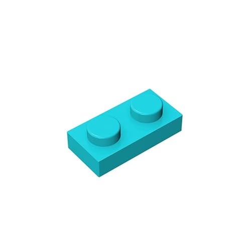 Klassische Bauplatte 1x2, 200 Stück große Platten, kompatibel mit Lego-Teilen und Teilen 3023, kreatives Spielset kompatibel mit Allen großen Ziegelmarken (Farbe: Hellblau) von TTEHGB TOY