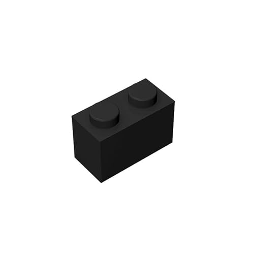 Klassische Steine 1x2, 100 große Steine, kompatibel mit Lego und Pieces 3004, kreatives Spielset – 100% kompatibel mit Allen großen Steinmarken, Farben:Black von TTEHGB TOY