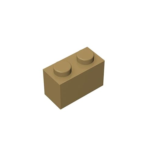 Klassische Steine 1x2, 100 große Steine, kompatibel mit Lego und Pieces 3004, kreatives Spielset – 100% kompatibel mit Allen großen Steinmarken, Farben:Earthy Yellow von TTEHGB TOY