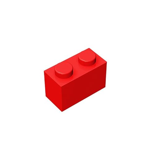 Klassische Steine 1x2, 100 große Steine, kompatibel mit Lego und Pieces 3004, kreatives Spielset – 100% kompatibel mit Allen großen Steinmarken, Farben:Red von TTEHGB TOY