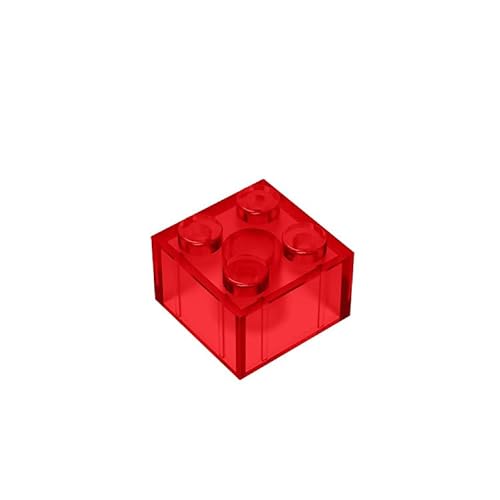 Klassische Steine 2x2, 100 große Steine, kompatibel mit Lego und Pieces 3004, kreatives Spielset 100% kompatibel mit Allen großen Steinmarken, Farben:BrightRed von TTEHGB TOY