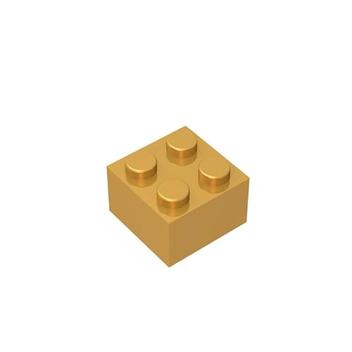 Klassische Steine 2x2, 100 große Steine, kompatibel mit Lego und Pieces 3004, kreatives Spielset 100% kompatibel mit Allen großen Steinmarken, Farben:Golden von TTEHGB TOY