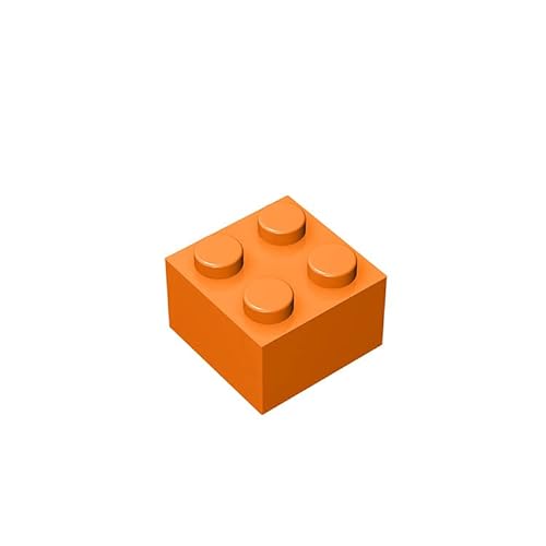 Klassische Steine 2x2, 100 große Steine, kompatibel mit Lego und Pieces 3004, kreatives Spielset 100% kompatibel mit Allen großen Steinmarken, Farben:OrangeYellow von TTEHGB TOY