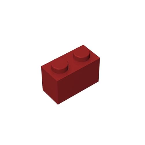 Klassischer Baustein, 1 x 2, 100 Stück Bulk Brick Block, kompatibel mit LEGO Teilen und Teilen 3004 (Farbe: Persimon Red) von TTEHGB TOY