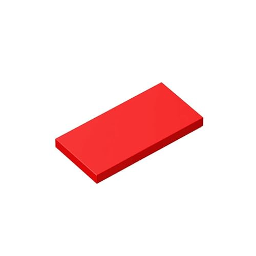 Kompatibel mit Lego System – 100 Fliesen mit 2x4 Noppen im neuen Rot von TTEHGB TOY