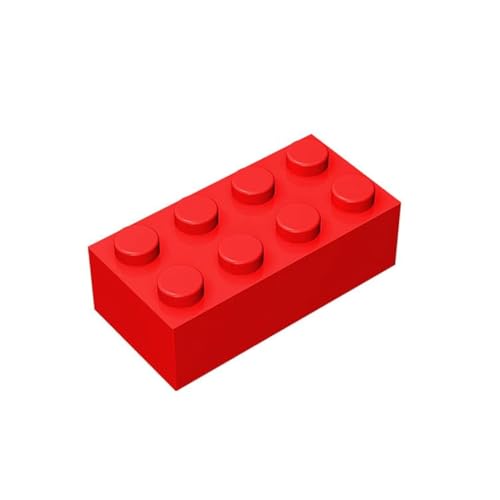 TTEHGB TOY Klassischer Bulk Brick Block 2x4, 100 Stück Baustein in leuchtendem Rot, Kompatibel mit Teilen 3001, Kreative Spielset – Kompatibel mit Großen Marken Farben: Rot von TTEHGB TOY