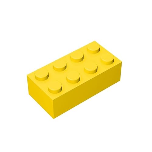 TTEHGB TOY Klassischer Massenziegel 2x4, 100 Stück Baustein Gelb, kompatibel mit Alle Großen Marken MOC Enthusiasten, Farben:Gelb von TTEHGB TOY