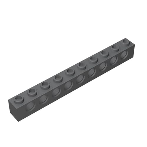 TTEHGB TOY 100 Stück Stein 1x10 Noppen mit Löchern, Kompatibel Alle Großen Marken, Farben: Dunkelgrau von TTEHGB TOY