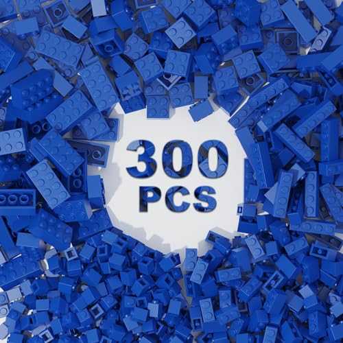 TTEHGB TOY 300 PCs Klassische Bausteine, grüne Bulk-Steine, kompatibel mit Teilen 3001 und Allen großen Marken, kreatives Bausteinspielzeug für Jungen Mädchen (Blau 300 PCs) von TTEHGB TOY