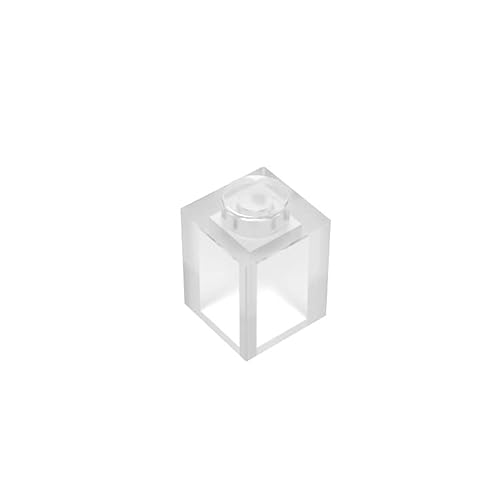 Klassischer Bausteinblock 1x1, 200 Stück Baustein, Volle Transparent Kompatibel mit Teilen 3005 und Alle Großen Ziegel Marken (Farbe: Voll Transparent) von TTEHGB TOY