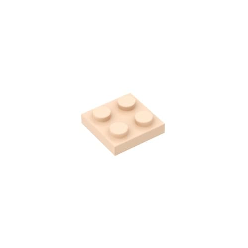 TTEHGB TOY Klassische Bauplatte 2x2 Platte, 200 Stück Kompatibel mit Teilen 3022, kreatives Spielset – 100% kompatibel mit Allen großen Ziegel Marken (Farbe:Heller Hautton) von TTEHGB TOY